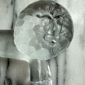 Vintage - 5¼" Kosta Boda Art Glass Lion, Bertil Vallien Zoo Series, Sweden